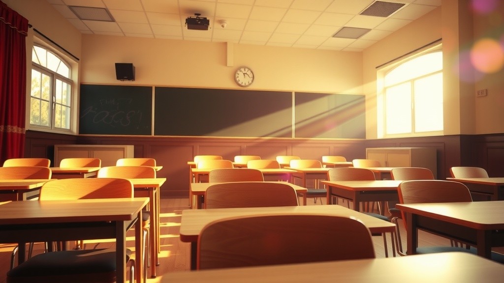 Morning Light in an Empty Classroom