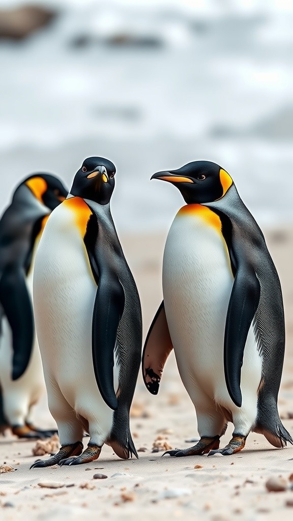 Pinguin Ceria Menari di Pantai