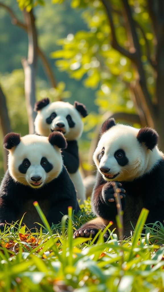 Panda Lucu Sedang Makan Bambu