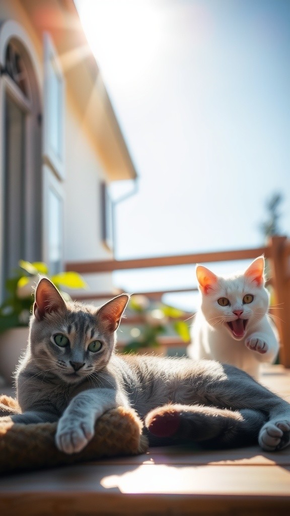 Pagi Ceria Oyen dan Mochi: Sarapan Bersama di Rumah Keluarga Kucing