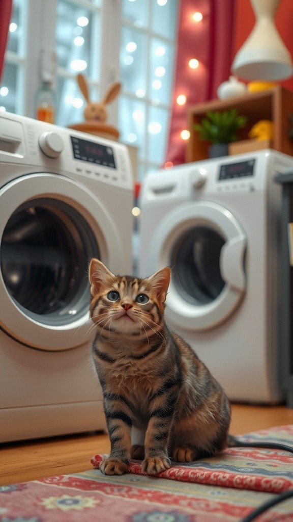 Timo the Curious Cat and the Washing Machine