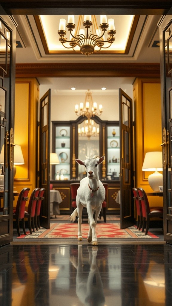 Kambing Santai di Restoran Mewah