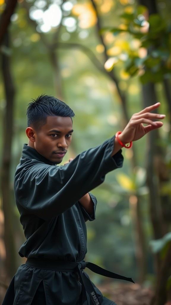 Latihan di Antara Pepohonan
