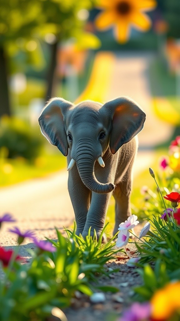 Tiny Elephant's Playful Ant Adventure