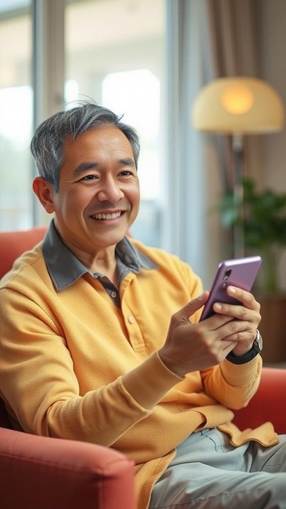 Kakek yang Bingung dengan Aplikasi di Smartphone