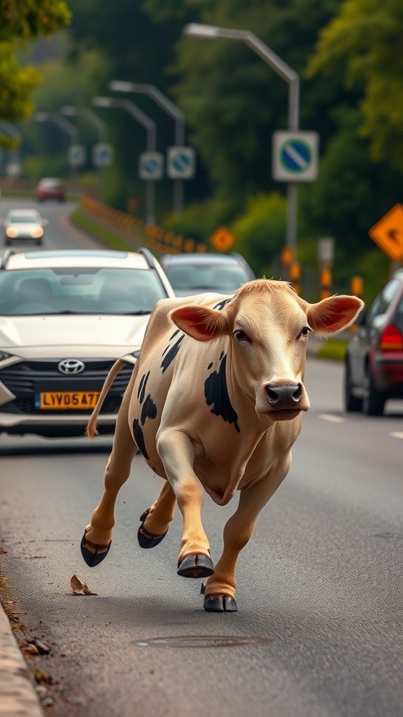 Mad Cow Goes Wild: Attacks Cars and Trailers!