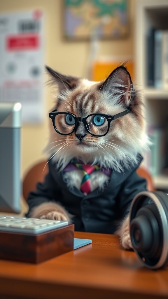 The Purrfessional CEO: A Ragdoll's Zoom Meow-ting Shenanigans (copy)