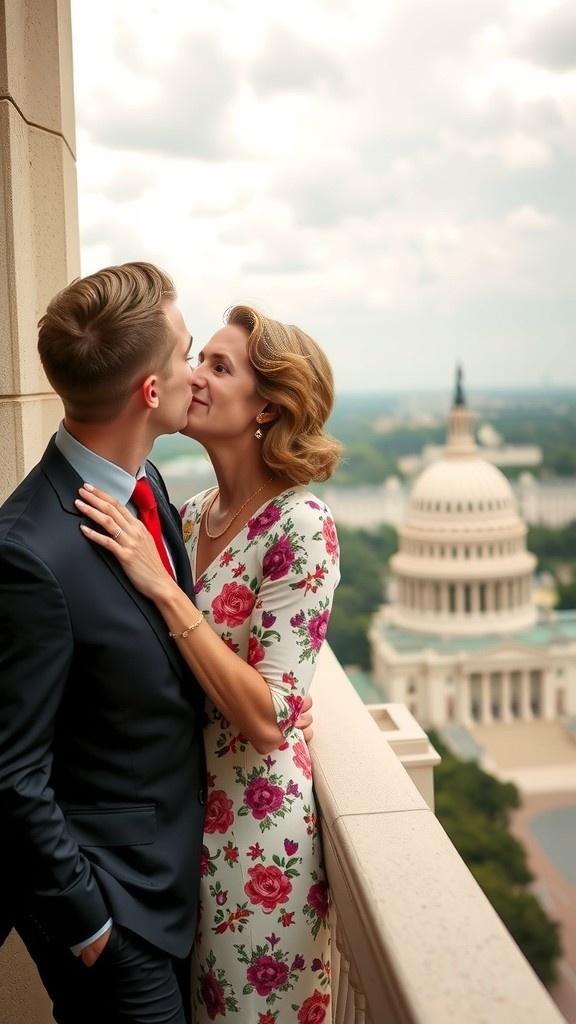 Trump and Melania Share a Romantic Kiss on the Truman Balcony During July 4th Celebration