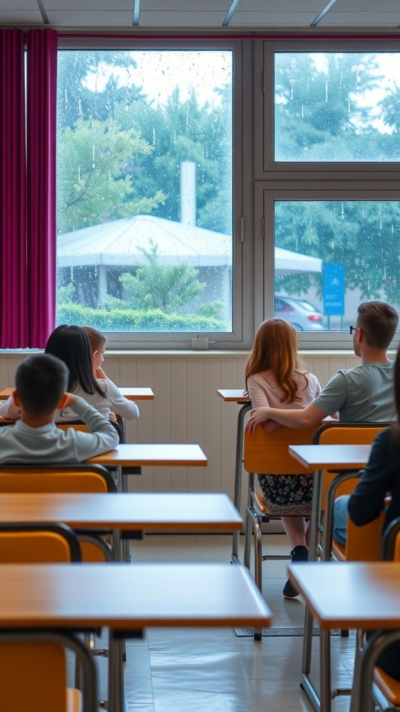 A Rainy Day at School