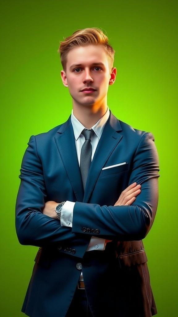 Man in Suit on Green Screen