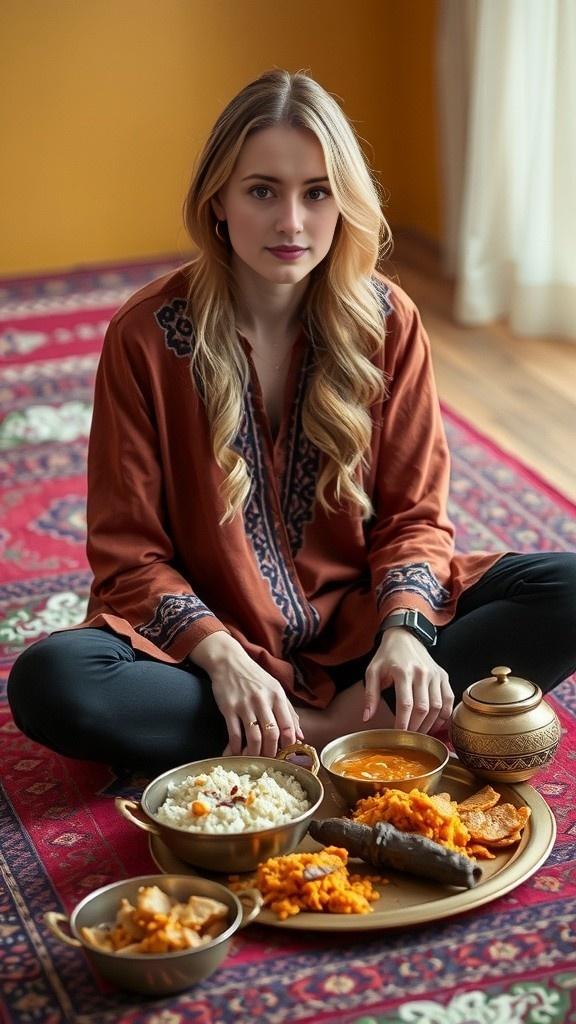 امریکی لڑکی کا پاکستانی ڈریس میں دیسی کھانے کا تجربہ