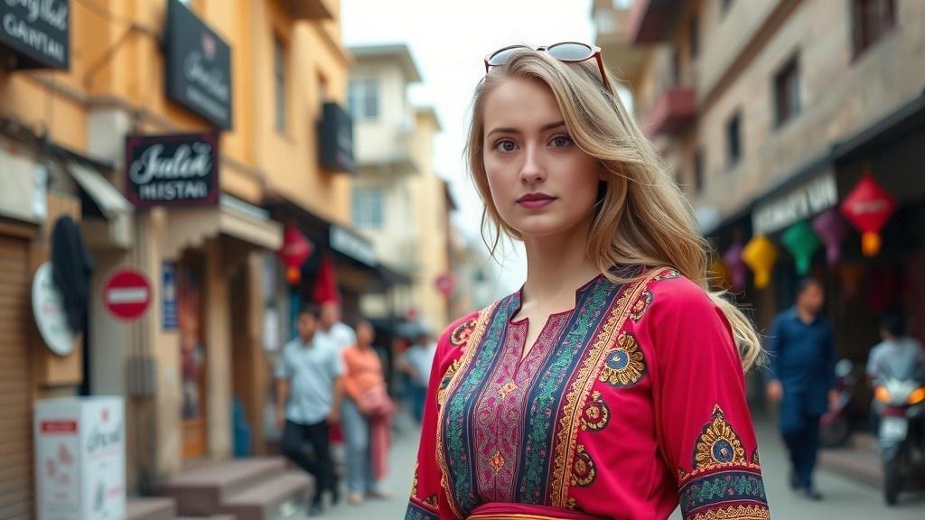 American Larki ka Pakistani Dress Mein Vlogging Aur Lifestyle