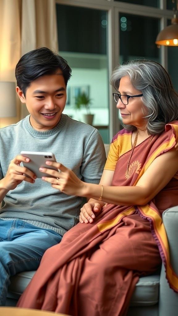 Nenek Belajar Kirim Pesan di Smartphone