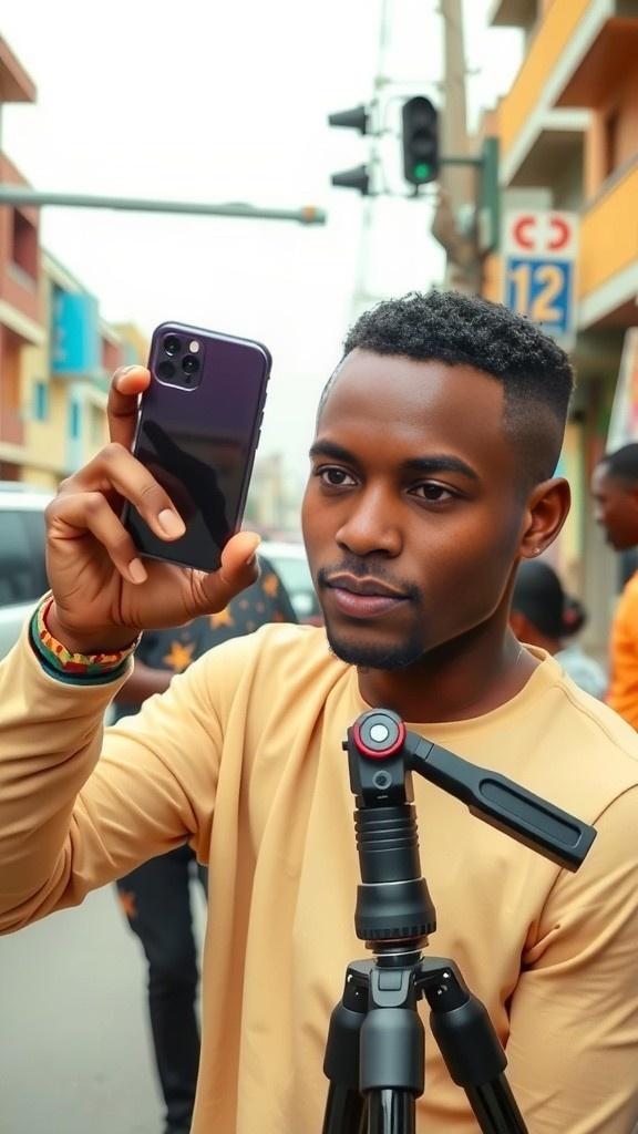 Man on Nigerian Street Asking for Likes and Follows for 'Presence of God' TikTok Account