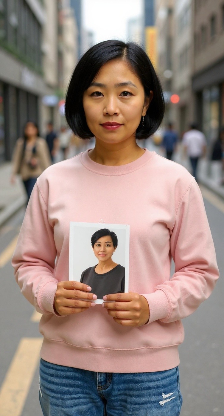 Crying Korean Girl on the Street