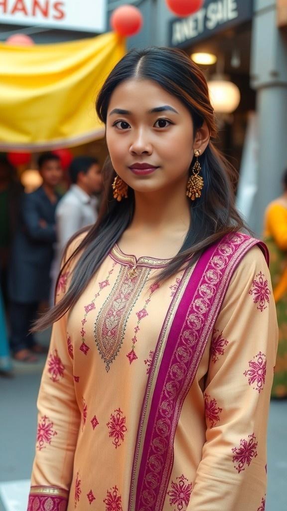 Aik Japani Larki Noor Mahal Mein Pakistani Dress Pehnekay