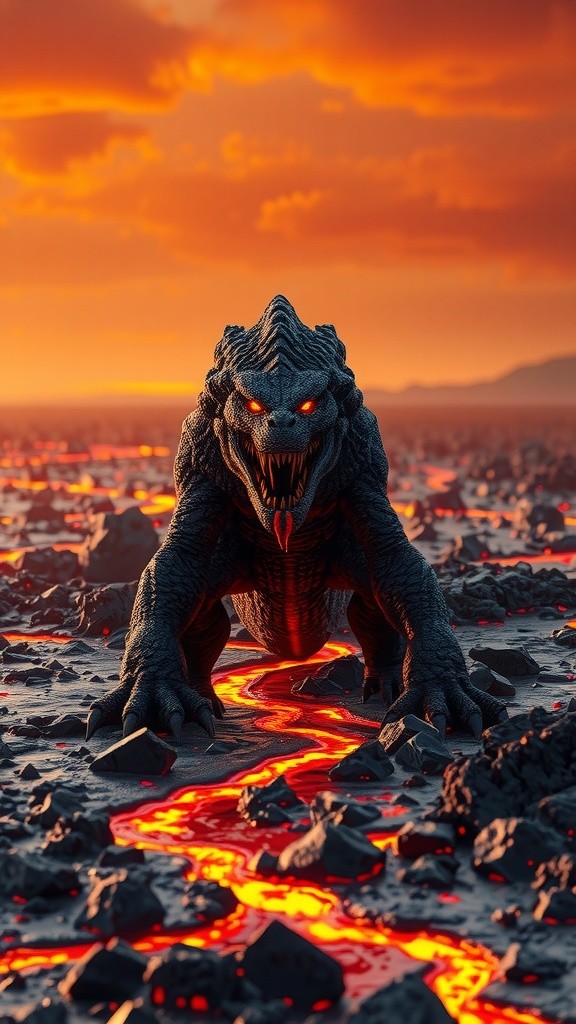 Lava Pizza Delight: A Boy's Fiery Feast!