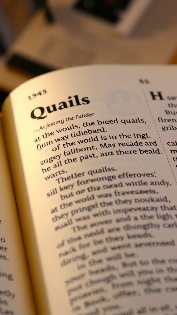 The Biblical Significance of Quails in the Israelite Journey