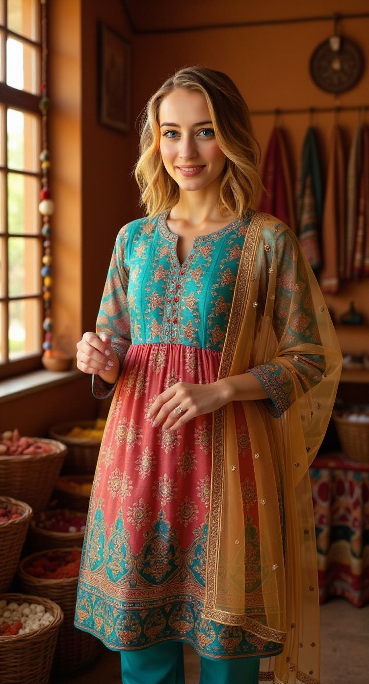 American Larki Da Bhangra Te Punjabi Dress
