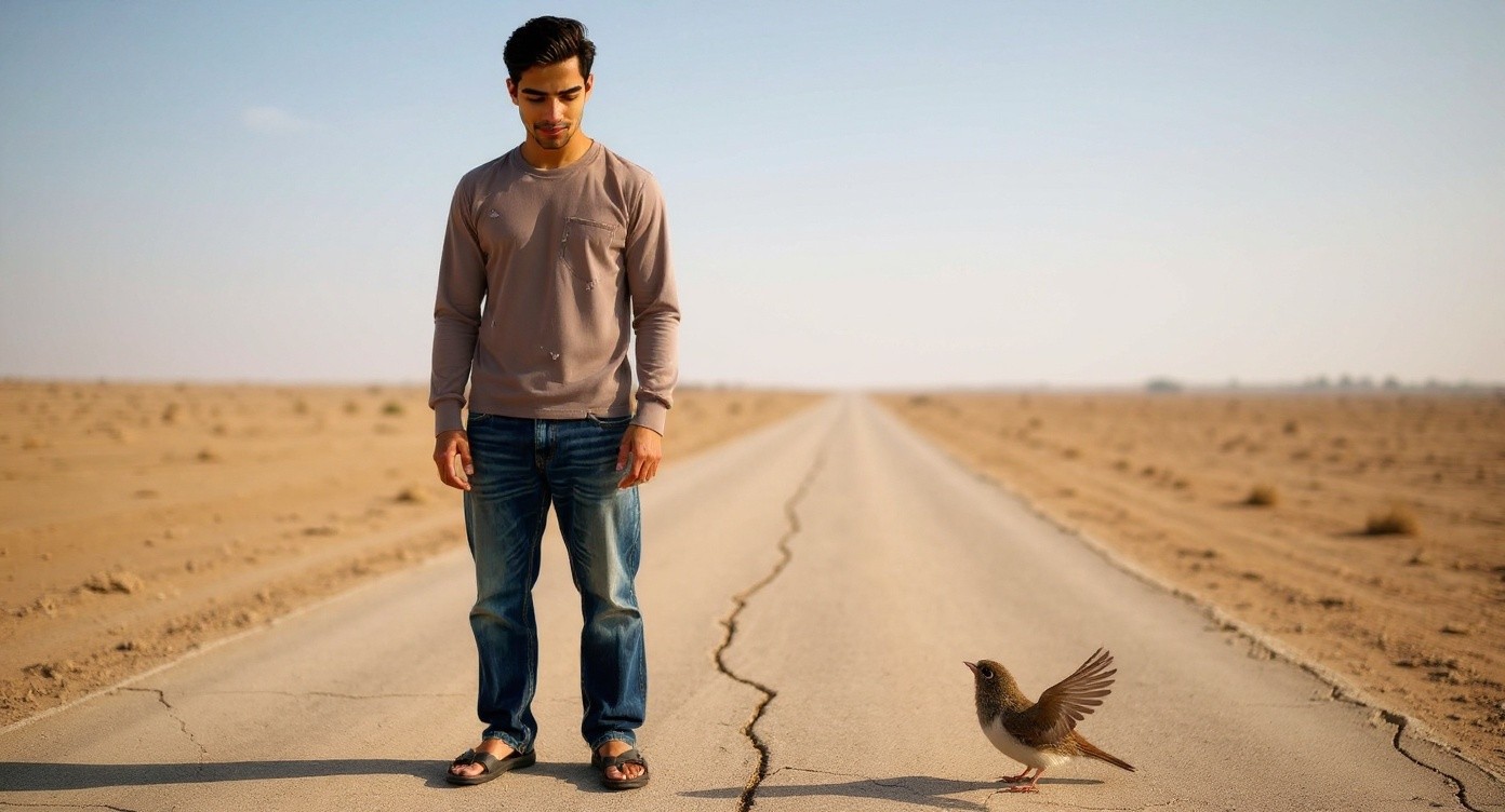 A Poor Man and the Thirsty Sparrow's Blessing