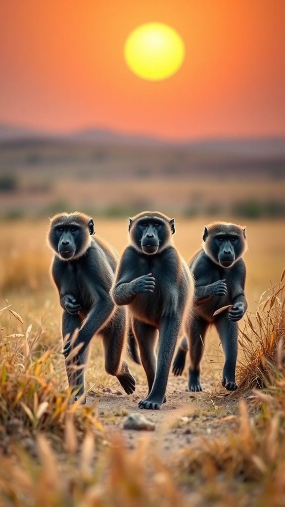 Baboon and Monkey Meal Time