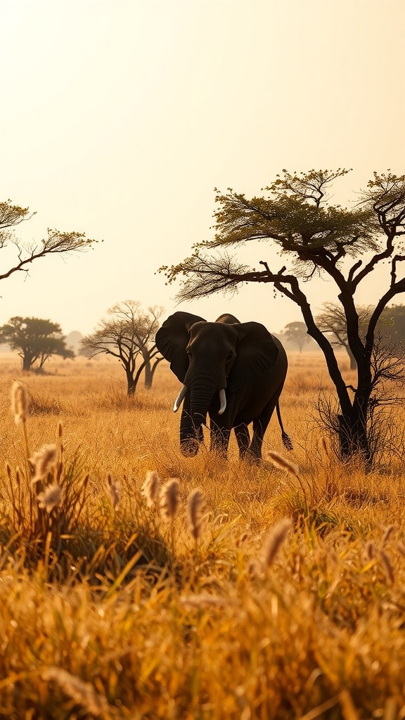 Ultra Realistic 3D Elephant in the Savannah