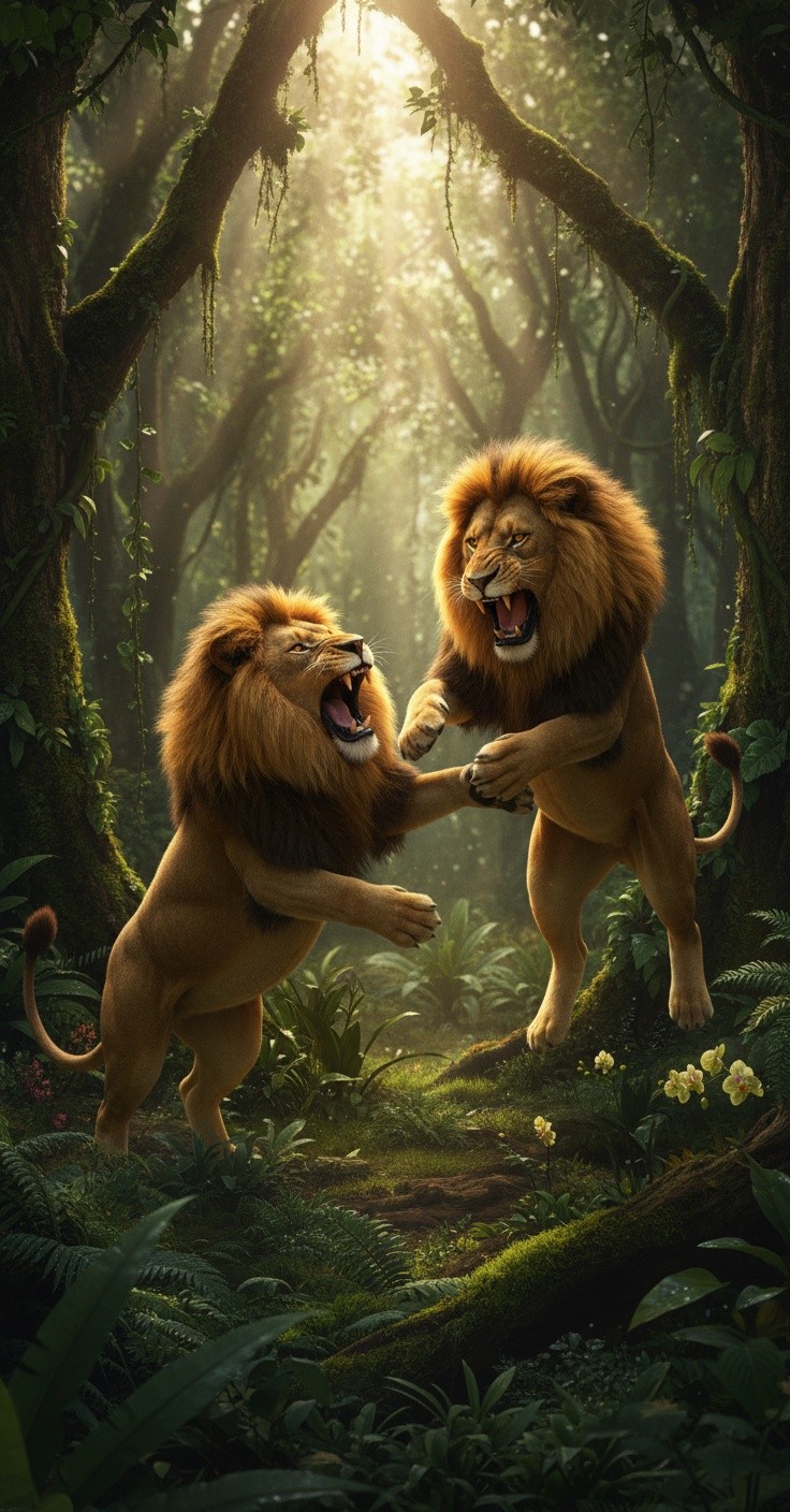 दो शेरों की दोस्ती और साहस की कहानी