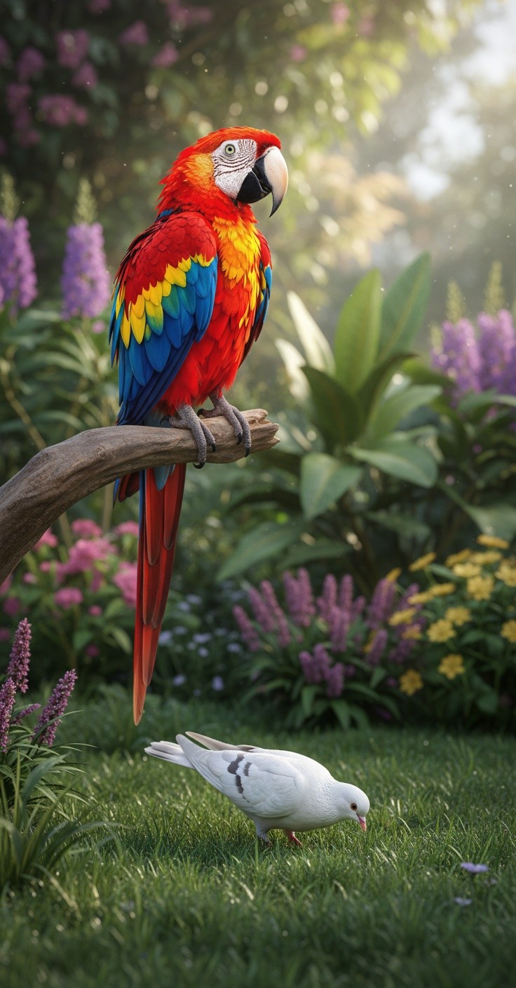 दोस्ती का रंग: तोता और कबूतर की कहानी