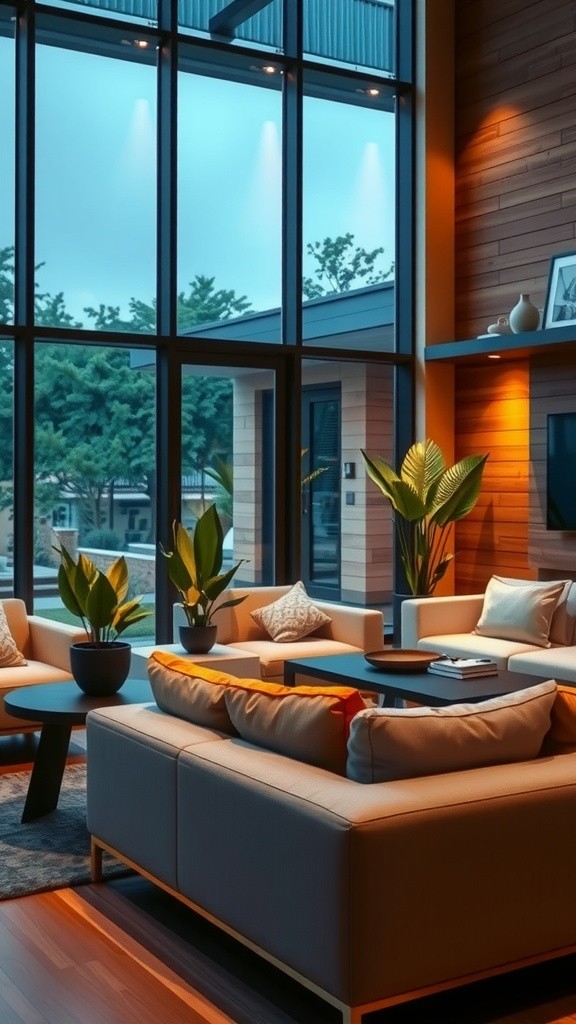 Stylish TV Unit with WPC Wall Panels and LED Lights