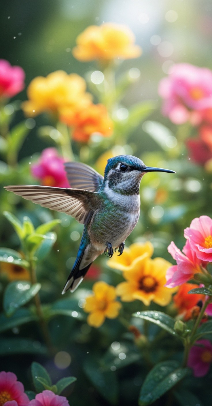 Hummingbird Drinking
