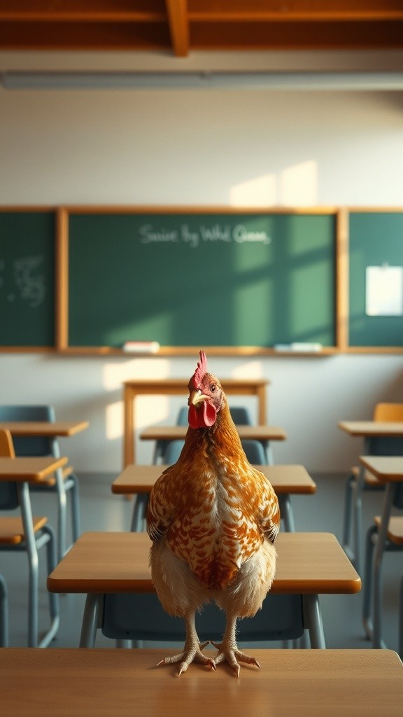 Ayam Cerdas Siap Ujian di Kelas
