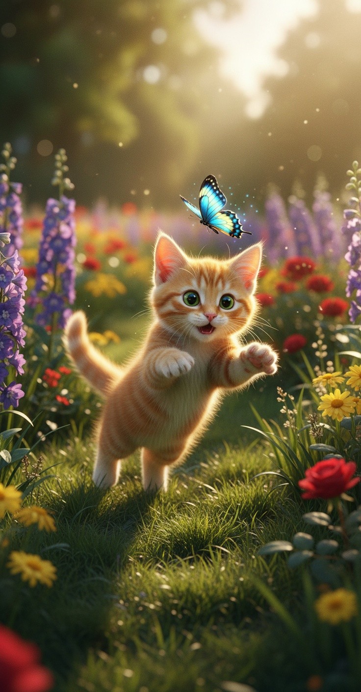 Chasing Joy: A Day in the Life of Two Cats