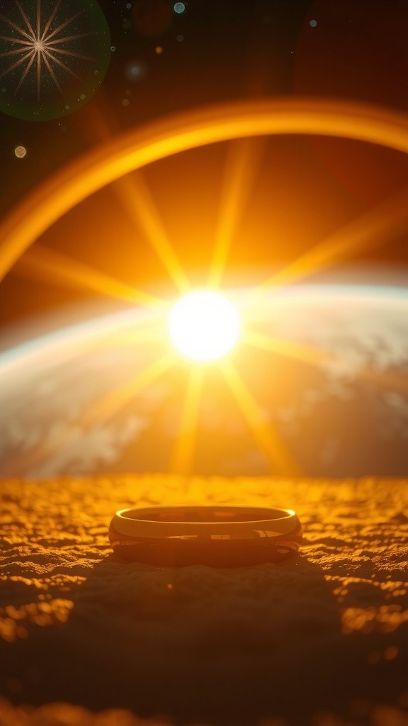 Celestial Harmony: A Golden Orbital Dreamscape
