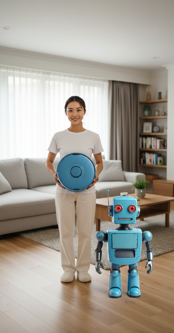 Perjuangan Ibu Menyeting Robot Vacuum yang Terjebak
