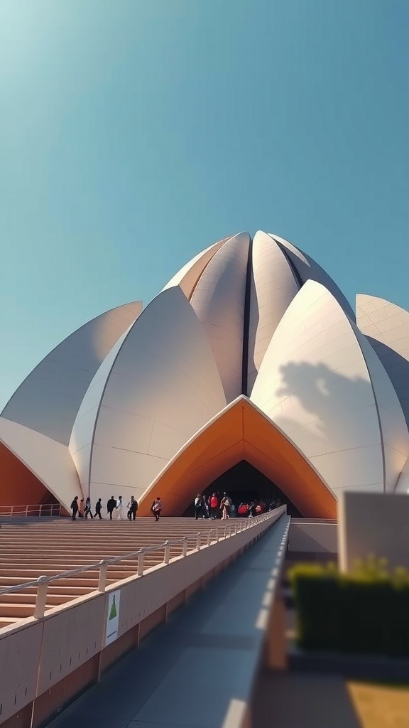 कमल मंदिर का दृश्य