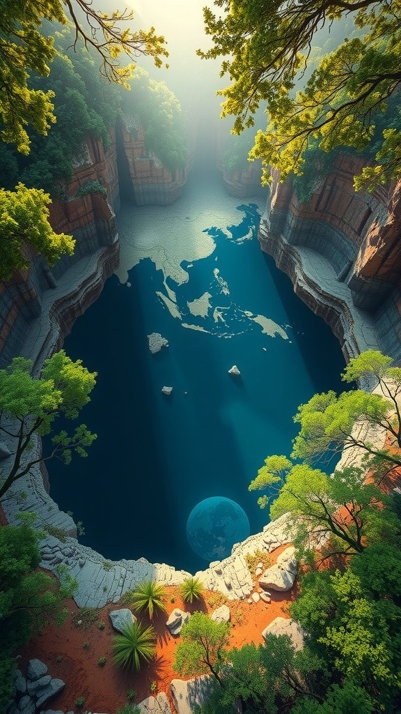 Menakjubkan! Sinkhole Raksasa Dashiwei Tiankeng di Guangxi, Tiongkok