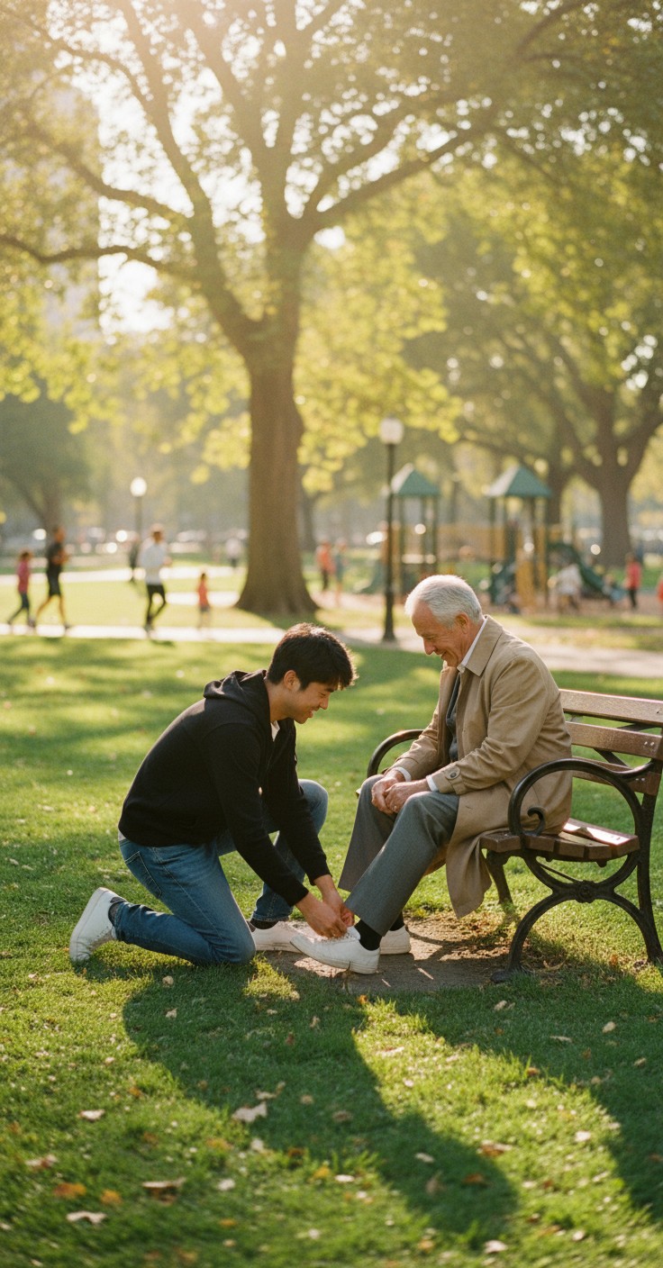 A Guardian's Encounter: The Young Man and the Angel
