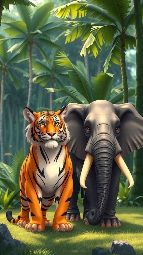 बाघ और हाथी की दोस्ती: मिलकर काम करने की ताक़त