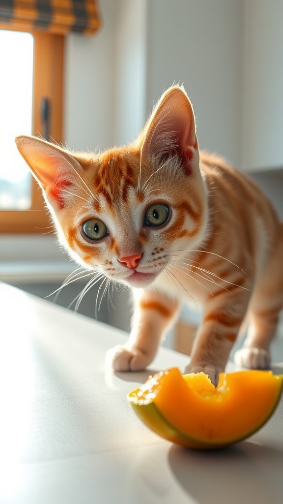 A Cat Slicing Jelly Apple