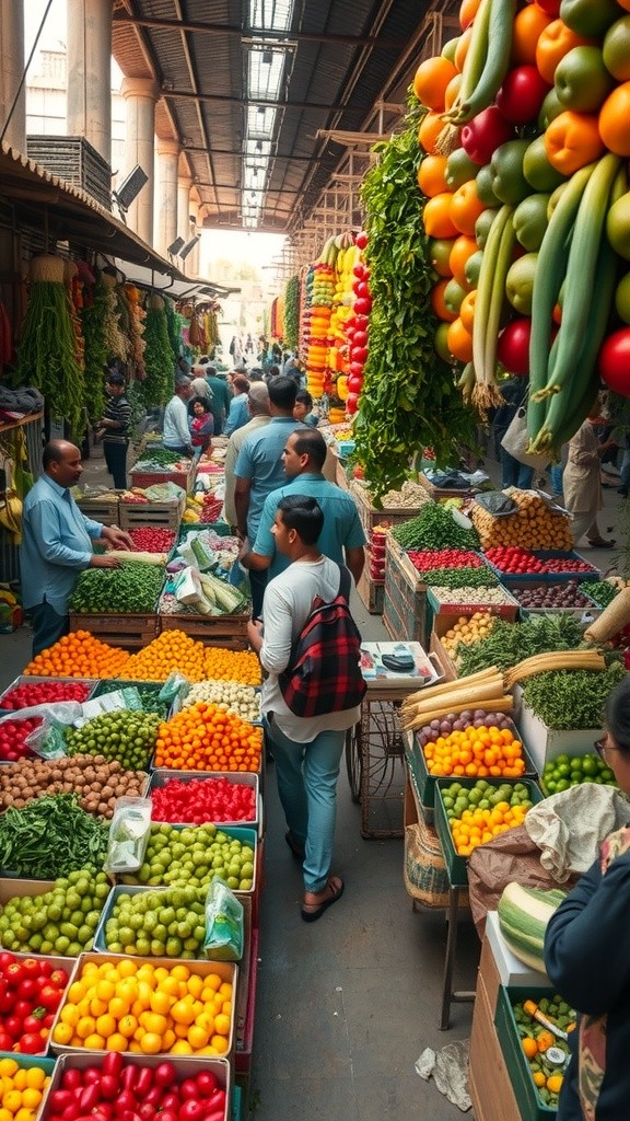 روایتی سبزی منڈی کا منظر