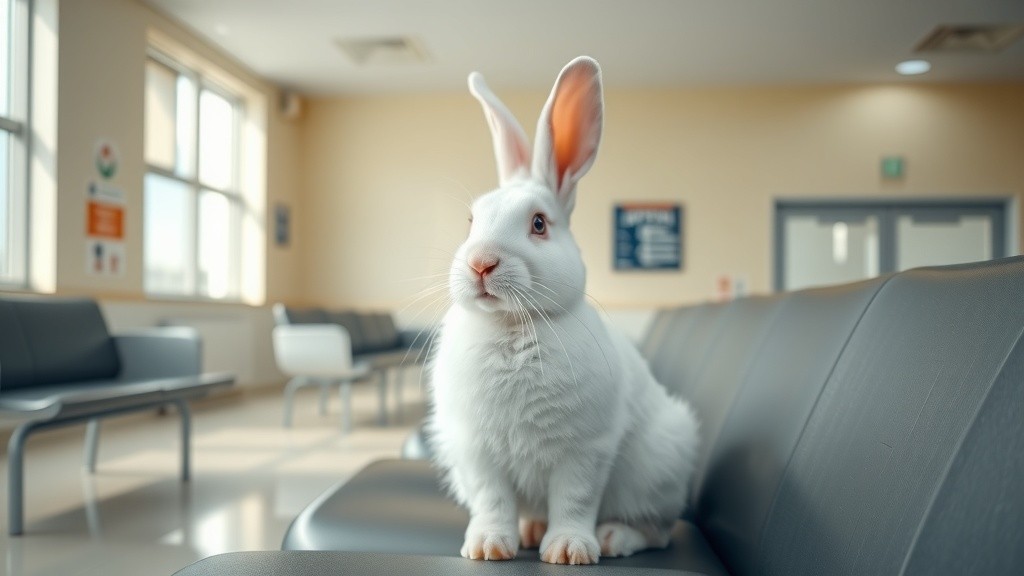 Fluffy Rabbit and Sweet Kittens at the Hospital