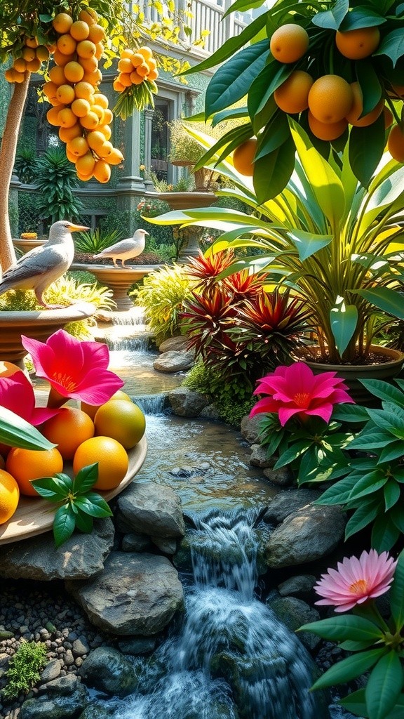 Bunny and Elephant's Fruit Counting Adventure in a Magical Garden