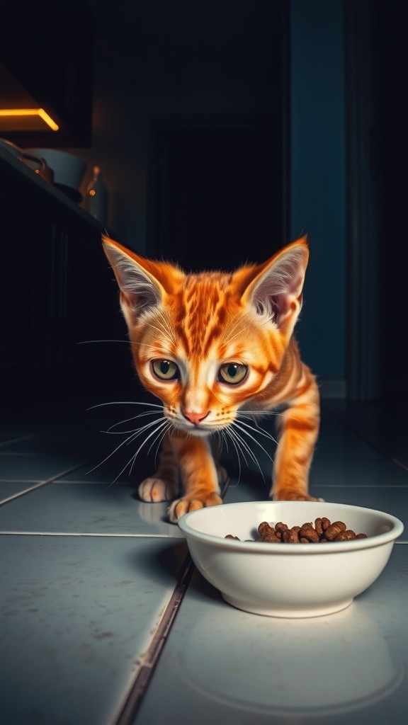 Kucing Kecil dan Mangkuk Kosong