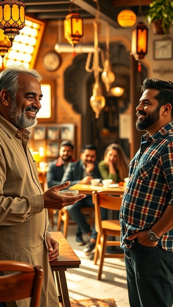 حوار بين الناس في مكان مفتوح