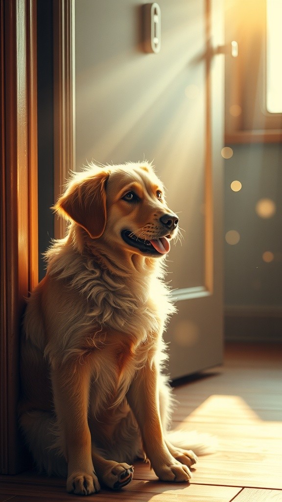 Pixel's Daily Vigil by the Door