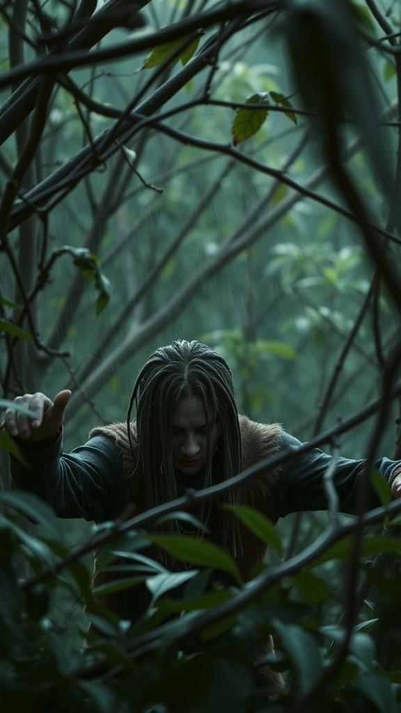 هروب من الذئب في الغابة الممطرة