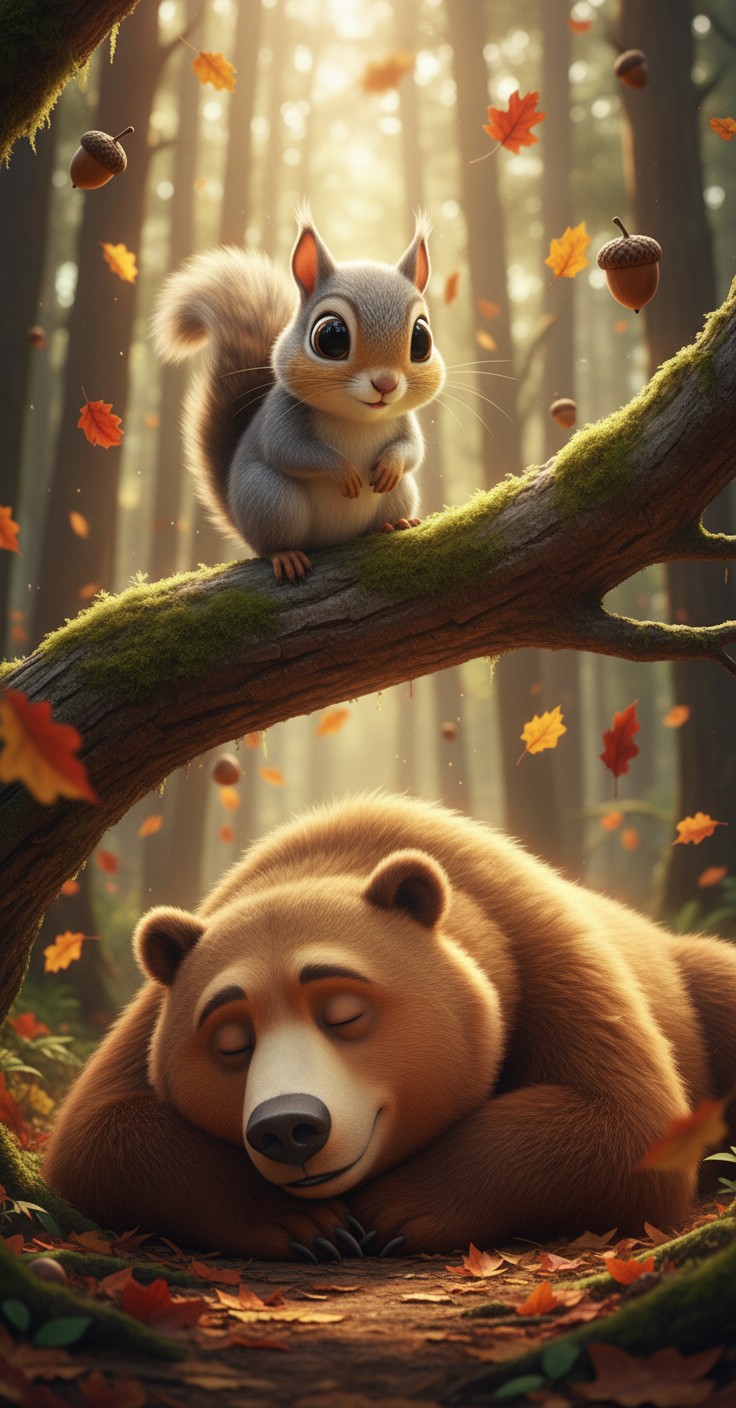 The Squirrel and the Sleepy Bear