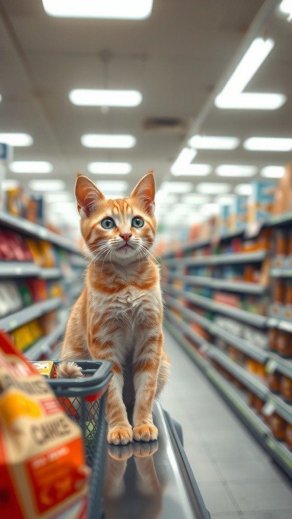 Cat Steals Food and Escapes Supermarket!