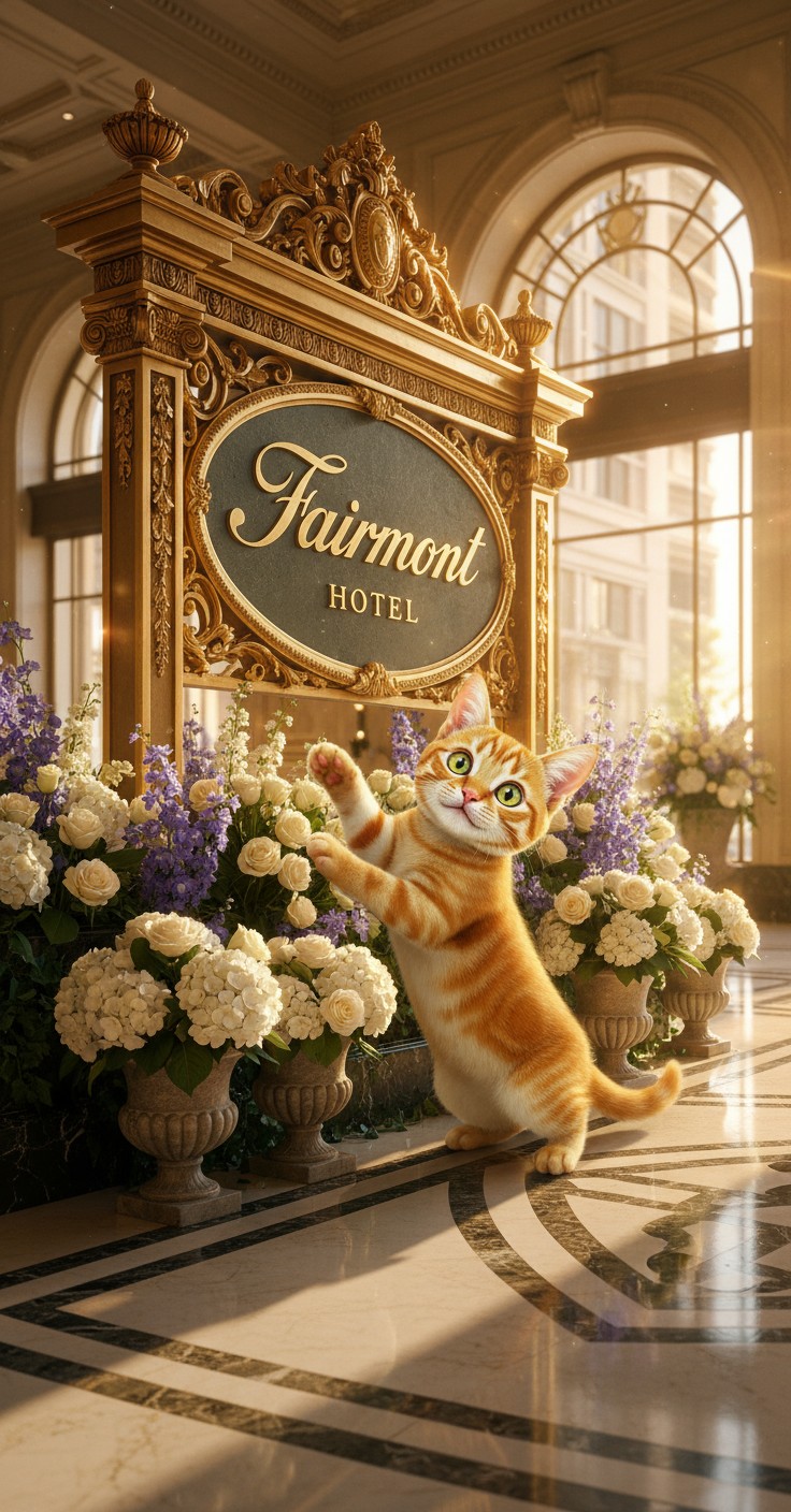 Big Fat Cat Wreaks Havoc in Fairmont Hotel!