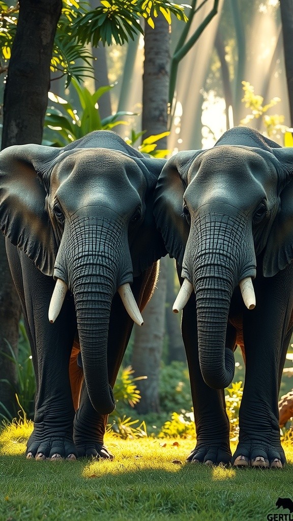 जंगल में हाथी और बच्चों का खेल